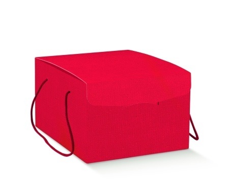 Cutie cadou cu manere textile Lino Rosso
