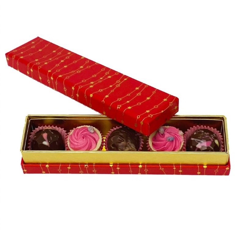 Cutie cu praline din ciocolată belgiană Valentino Astral Light red reglet 60g