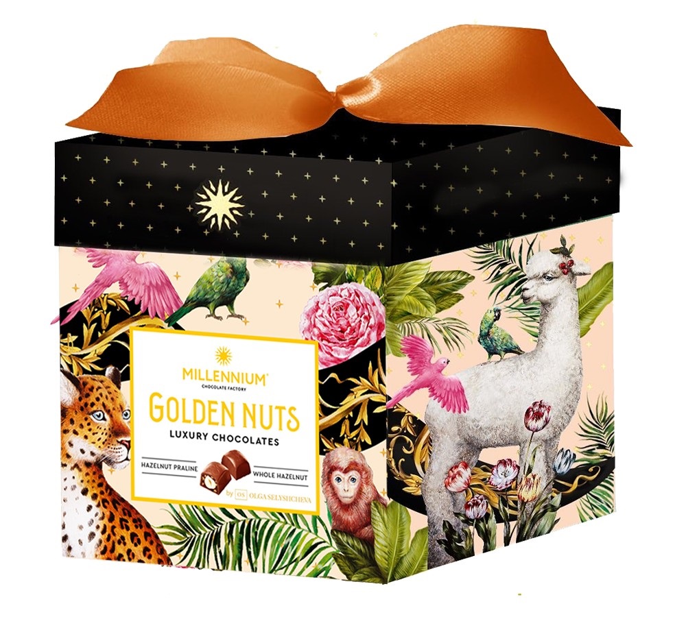 Millennium Praline Sweets Golden Nut Cub 150g