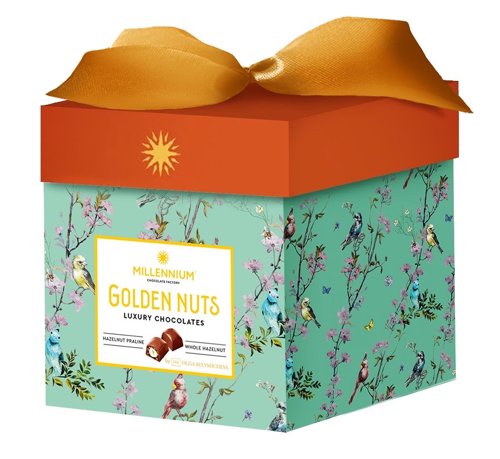Millennium Praline Sweets Golden Nut Cub Blue 150g