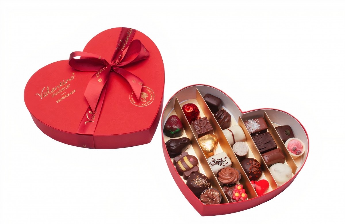 PRALINE BELGIENE VALENTINO LUXURY BOX HEART 340G