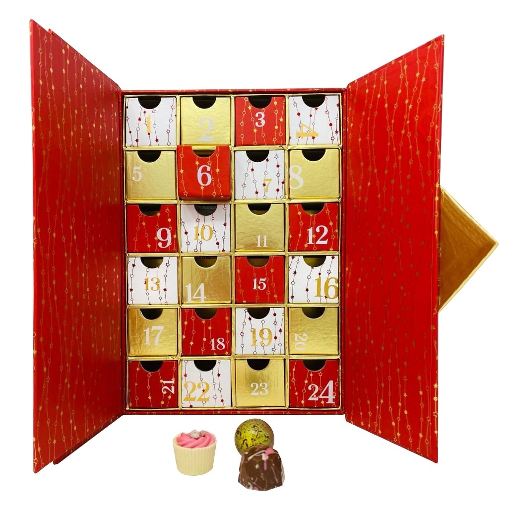 Praline belgiene Valentino Advent calendar Astral red 355g