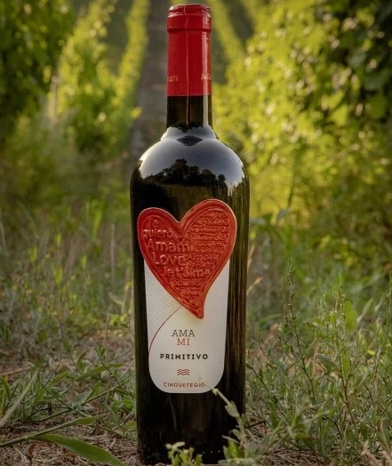 Vin Rosu Primitivo Puglia IGP AMAMI Cinquesegni 750 ml